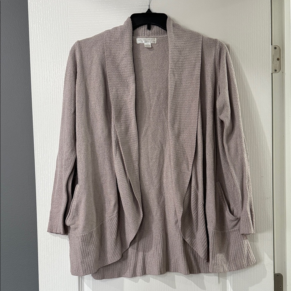 BAREFOOT DREAMS tan‎ cardigan sweater Size L/XL